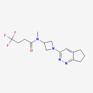 molecular formula C15H19F3N4O B12222370 N-(1-{5H,6H,7H-cyclopenta[c]pyridazin-3-yl}azetidin-3-yl)-4,4,4-trifluoro-N-methylbutanamide 