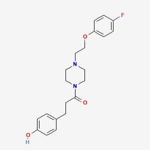 molecular formula C21H25FN2O3 B12222383 1-Propanone, 1-[4-[2-(4-fluorophenoxy)ethyl]-1-piperazinyl]-3-(4-hydroxyphenyl)- 
