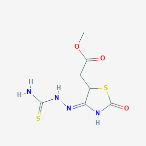 molecular formula C7H10N4O3S2 B12222475 methyl [(4E)-4-(2-carbamothioylhydrazinylidene)-2-oxo-1,3-thiazolidin-5-yl]acetate 