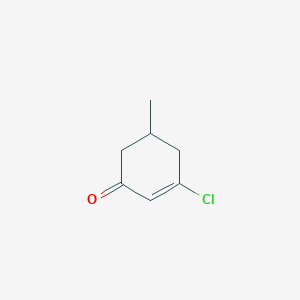 molecular formula C7H9ClO B12222482 3-Chloro-5-methylcyclohex-2-en-1-one CAS No. 42747-34-2