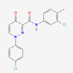 molecular formula C18H13Cl2N3O2 B12222560 N-(3-chloro-4-methylphenyl)-1-(4-chlorophenyl)-4-oxo-1,4-dihydropyridazine-3-carboxamide 