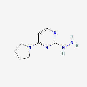 molecular formula C8H13N5 B12222624 2-Hydrazinyl-4-(pyrrolidin-1-yl)pyrimidine 