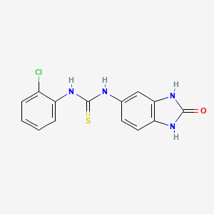 molecular formula C14H11ClN4OS B1222281 1-(2-Chlorophenyl)-3-(2-oxo-1,3-dihydrobenzimidazol-5-yl)thiourea 