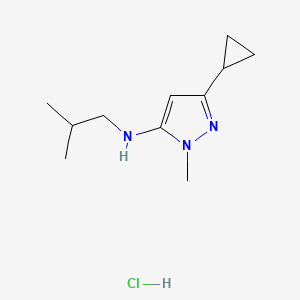 molecular formula C11H20ClN3 B12222811 3-cyclopropyl-N-isobutyl-1-methyl-1H-pyrazol-5-amine 
