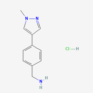 molecular formula C11H14ClN3 B12222853 [4-(1-Methylpyrazol-4-yl)phenyl]methanamine;hydrochloride 