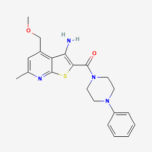[3-Amino-4-(methoxymethyl)-6-methyl-2-thieno[2,3-b]pyridinyl]-(4-phenyl-1-piperazinyl)methanone