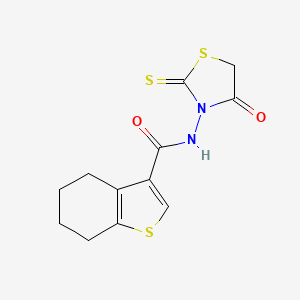 molecular formula C12H12N2O2S3 B12222958 N-(4-oxo-2-sulfanylidene-1,3-thiazolidin-3-yl)-4,5,6,7-tetrahydro-1-benzothiophene-3-carboxamide 