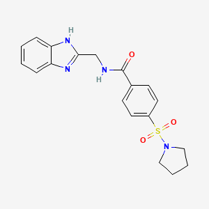 molecular formula C19H20N4O3S B1222296 N-(1H-benzimidazol-2-ylmethyl)-4-(1-pyrrolidinylsulfonyl)benzamide 
