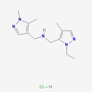 molecular formula C13H22ClN5 B12222964 1-(1,5-dimethyl-1H-pyrazol-4-yl)-N-[(1-ethyl-4-methyl-1H-pyrazol-5-yl)methyl]methanamine 