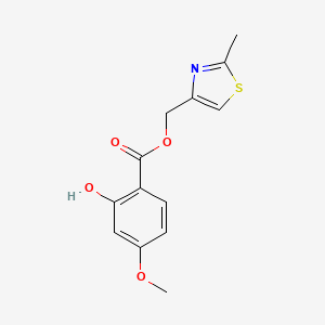 molecular formula C13H13NO4S B1222299 2-Hydroxy-4-methoxybenzoic acid (2-methyl-4-thiazolyl)methyl ester 