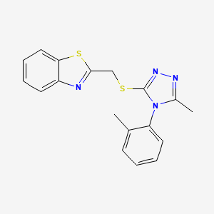 molecular formula C18H16N4S2 B1222300 2-[[[5-Methyl-4-(2-methylphenyl)-1,2,4-triazol-3-yl]thio]methyl]-1,3-benzothiazole 