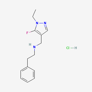 molecular formula C14H19ClFN3 B12223031 N-[(1-ethyl-5-fluoropyrazol-4-yl)methyl]-2-phenylethanamine;hydrochloride 