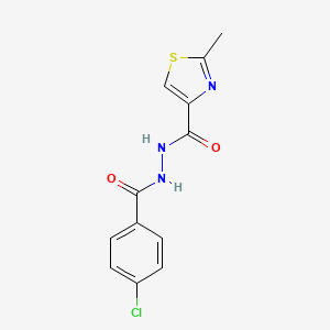 molecular formula C12H10ClN3O2S B1222304 N'-[(4-chlorophenyl)-oxomethyl]-2-methyl-4-thiazolecarbohydrazide 