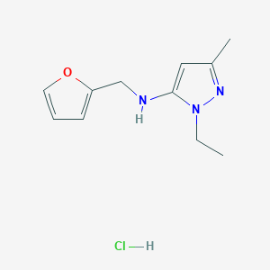 molecular formula C11H16ClN3O B12223044 1-ethyl-N-(2-furylmethyl)-3-methyl-1H-pyrazol-5-amine 