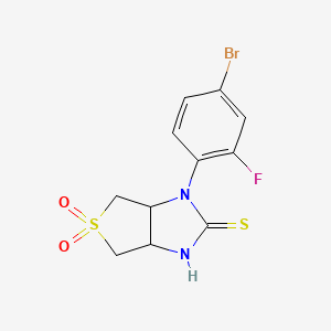 molecular formula C11H10BrFN2O2S2 B12223064 1-(4-bromo-2-fluorophenyl)tetrahydro-1H-thieno[3,4-d]imidazole-2(3H)-thione 5,5-dioxide 