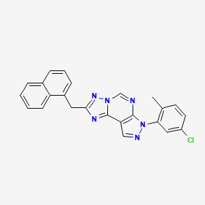 molecular formula C24H17ClN6 B12223067 3-(5-Chloro-2-methylphenyl)-8-(naphthylmethyl)-6-hydropyrazolo[5,4-d]1,2,4-tri azolo[1,5-e]pyrimidine 
