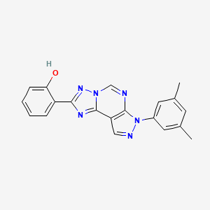 molecular formula C20H16N6O B12223099 2-[3-(3,5-Dimethylphenyl)-6-hydropyrazolo[5,4-d]1,2,4-triazolo[1,5-e]pyrimidin-8-yl]phenol 
