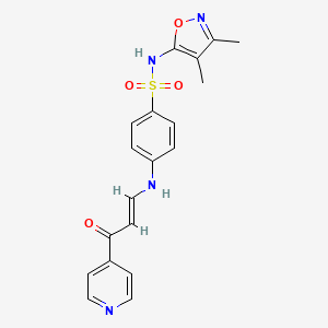 molecular formula C19H18N4O4S B1222312 N-(3,4-dimethyl-1,2-oxazol-5-yl)-4-[[(E)-3-oxo-3-pyridin-4-ylprop-1-enyl]amino]benzenesulfonamide 