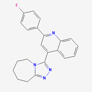 molecular formula C22H19FN4 B1222313 3-[2-(4-fluorophenyl)-4-quinolinyl]-6,7,8,9-tetrahydro-5H-[1,2,4]triazolo[4,3-a]azepine 