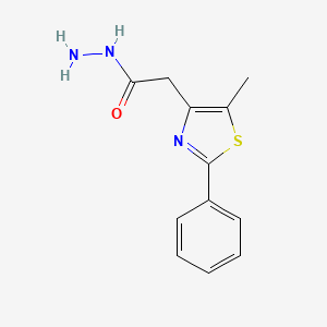 molecular formula C12H13N3OS B1222316 2-(5-Methyl-2-phenyl-1,3-thiazol-4-yl)ethanohydrazide CAS No. 300664-52-2