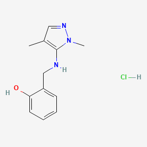 molecular formula C12H16ClN3O B12223170 2-[[(2,4-Dimethylpyrazol-3-yl)amino]methyl]phenol;hydrochloride 