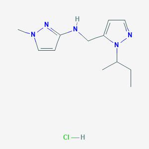 molecular formula C12H20ClN5 B12223187 N-[(1-sec-butyl-1H-pyrazol-5-yl)methyl]-1-methyl-1H-pyrazol-3-amine 
