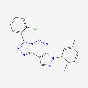 molecular formula C20H15ClN6 B12223205 5-(2-Chlorophenyl)-10-(2,5-dimethylphenyl)-3,4,6,8,10,11-hexaazatricyclo[7.3.0.0^{2,6}]dodeca-1(9),2,4,7,11-pentaene 