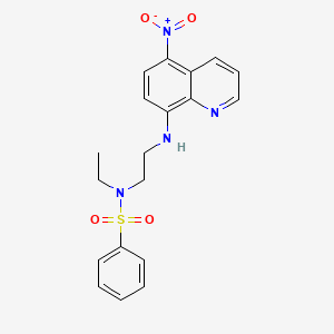 molecular formula C19H20N4O4S B1222324 N-ethyl-N-{2-[(5-nitroquinolin-8-yl)amino]ethyl}benzenesulfonamide 