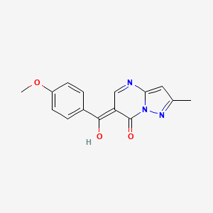 molecular formula C15H13N3O3 B12223241 (6Z)-6-[hydroxy-(4-methoxyphenyl)methylidene]-2-methylpyrazolo[1,5-a]pyrimidin-7-one 