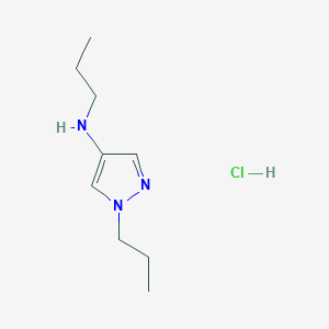 molecular formula C9H18ClN3 B12223270 N,1-dipropylpyrazol-4-amine;hydrochloride 