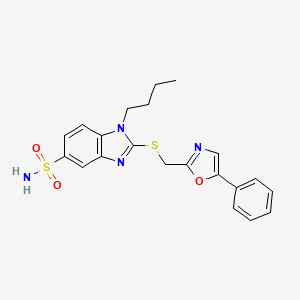 1-Butyl-2-[(5-phenyl-2-oxazolyl)methylthio]-5-benzimidazolesulfonamide