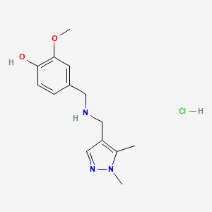 molecular formula C14H20ClN3O2 B12223292 4-[[(1,5-Dimethylpyrazol-4-yl)methylamino]methyl]-2-methoxyphenol;hydrochloride 