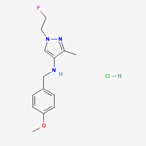 molecular formula C14H19ClFN3O B12223302 1-(2-fluoroethyl)-N-[(4-methoxyphenyl)methyl]-3-methylpyrazol-4-amine;hydrochloride 