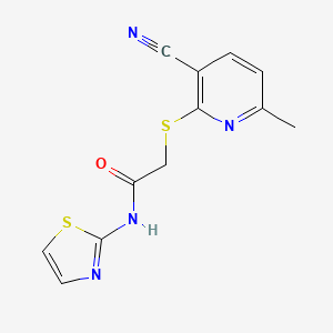 2-[(3-cyano-6-methyl-2-pyridinyl)thio]-N-(2-thiazolyl)acetamide