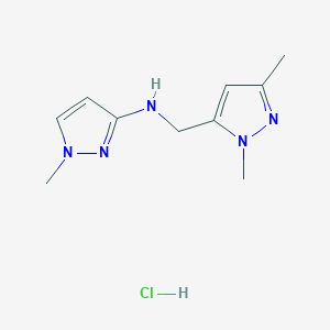 molecular formula C10H16ClN5 B12223310 N-[(2,5-dimethylpyrazol-3-yl)methyl]-1-methylpyrazol-3-amine;hydrochloride 