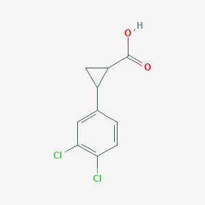 molecular formula C10H8Cl2O2 B12223344 2-(3,4-Dichlorophenyl)cyclopropane-1-carboxylic acid CAS No. 91329-60-1