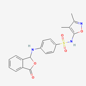 molecular formula C19H17N3O5S B12223360 N-(3,4-dimethyl-1,2-oxazol-5-yl)-4-[(3-oxo-1,3-dihydro-2-benzofuran-1-yl)amino]benzenesulfonamide 