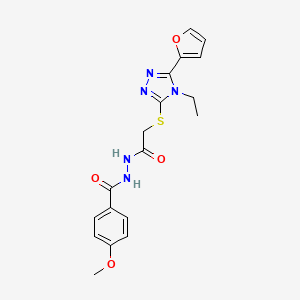 N'-[2-[[4-ethyl-5-(2-furanyl)-1,2,4-triazol-3-yl]thio]-1-oxoethyl]-4-methoxybenzohydrazide
