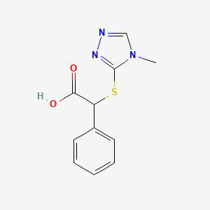 molecular formula C11H11N3O2S B12223384 (4-methyl-4H-[1,2,4]triazol-3-ylsulfanyl)-phenyl-acetic acid 