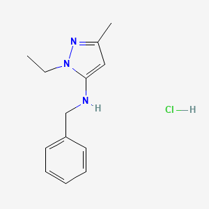 molecular formula C13H18ClN3 B12223400 N-benzyl-2-ethyl-5-methylpyrazol-3-amine;hydrochloride 