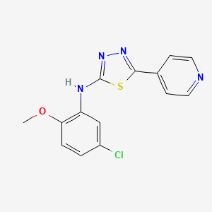 N-(5-chloro-2-methoxyphenyl)-5-pyridin-4-yl-1,3,4-thiadiazol-2-amine