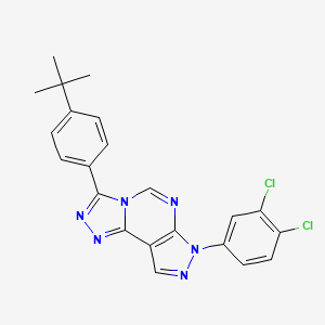 molecular formula C22H18Cl2N6 B12223435 3-(4-tert-butylphenyl)-7-(3,4-dichlorophenyl)-7H-pyrazolo[4,3-e][1,2,4]triazolo[4,3-c]pyrimidine 