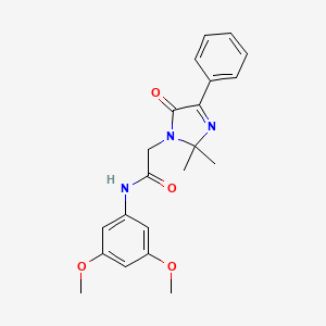 molecular formula C21H23N3O4 B1222344 N-(3,5-dimethoxyphenyl)-2-(2,2-dimethyl-5-oxo-4-phenyl-1-imidazolyl)acetamide 