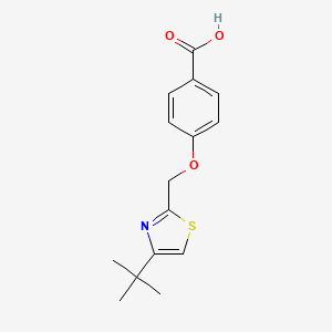 molecular formula C15H17NO3S B12223441 4-[(4-Tert-butyl-1,3-thiazol-2-yl)methoxy]benzoic acid 