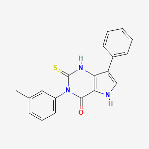 molecular formula C19H15N3OS B12223449 3-(3-methylphenyl)-7-phenyl-2-sulfanyl-3,5-dihydro-4H-pyrrolo[3,2-d]pyrimidin-4-one 