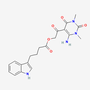 4-(1H-indol-3-yl)butanoic acid [2-(4-amino-1,3-dimethyl-2,6-dioxo-5-pyrimidinyl)-2-oxoethyl] ester