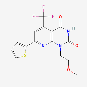 1-(2-Methoxyethyl)-7-thiophen-2-yl-5-(trifluoromethyl)pyrido[2,3-d]pyrimidine-2,4-dione
