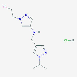 molecular formula C12H19ClFN5 B12223564 1-(2-fluoroethyl)-N-[(1-isopropyl-1H-pyrazol-4-yl)methyl]-1H-pyrazol-4-amine 