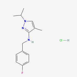 molecular formula C14H19ClFN3 B12223588 N-(4-fluorobenzyl)-1-isopropyl-4-methyl-1H-pyrazol-3-amine 