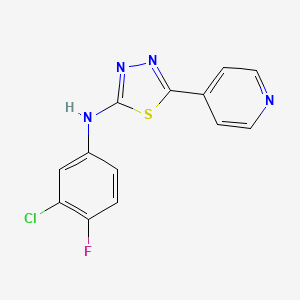molecular formula C13H8ClFN4S B1222363 N-(3-chloro-4-fluorophenyl)-5-pyridin-4-yl-1,3,4-thiadiazol-2-amine 